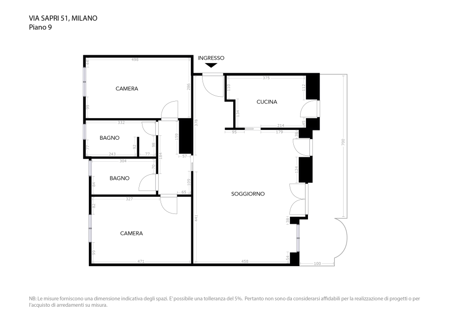 Appartamento in condominio di 3 locali MILANO di 116 mq