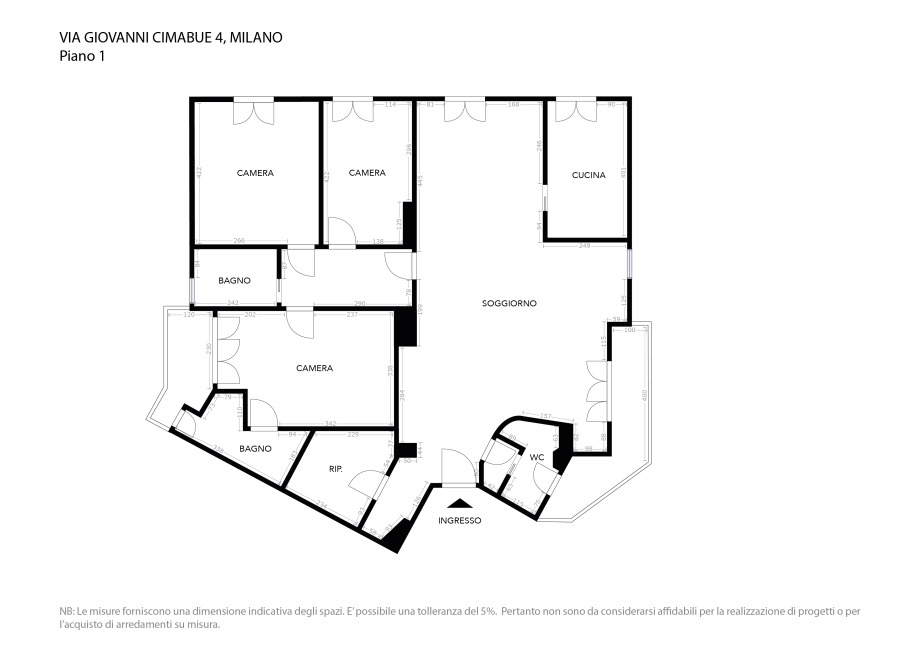 Appartamento in condominio di 4 locali MILANO di 166 mq