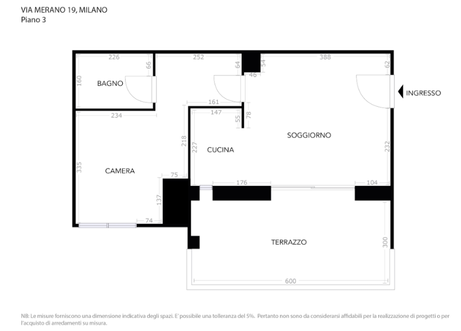 Appartamento in condominio di 2 locali MILANO-PASTEUR di 54 mq
