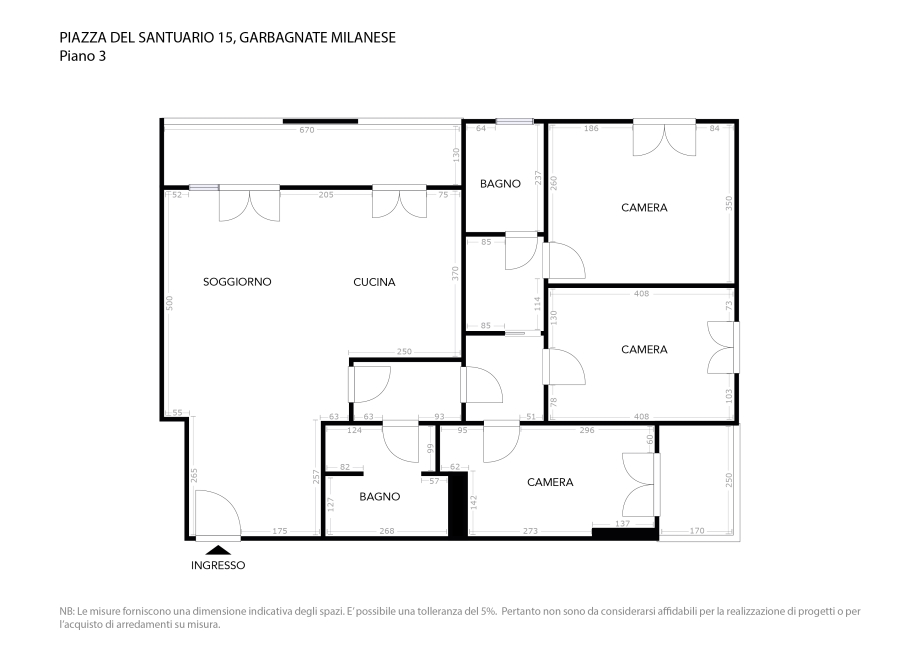 Appartamento in condominio di 4 locali GARBAGNATE MILANESE di 118 mq