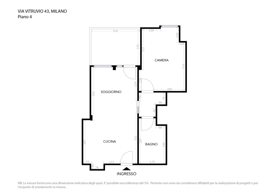 Appartamento in condominio di 2 locali MILANO di 50 mq