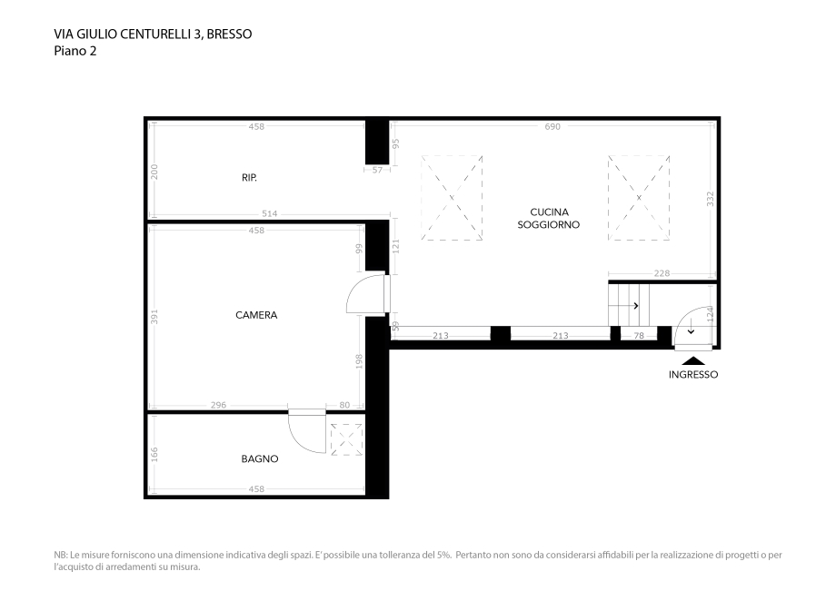 Villa singola di 2 locali BRESSO di 70 mq