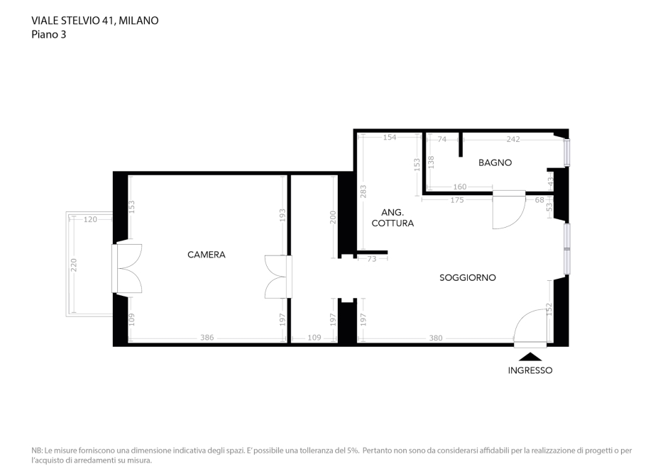 Appartamento in condominio di 2 locali MILANO di 49 mq