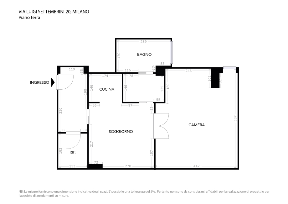 Appartamento in condominio di 1 locale MILANO di 65 mq