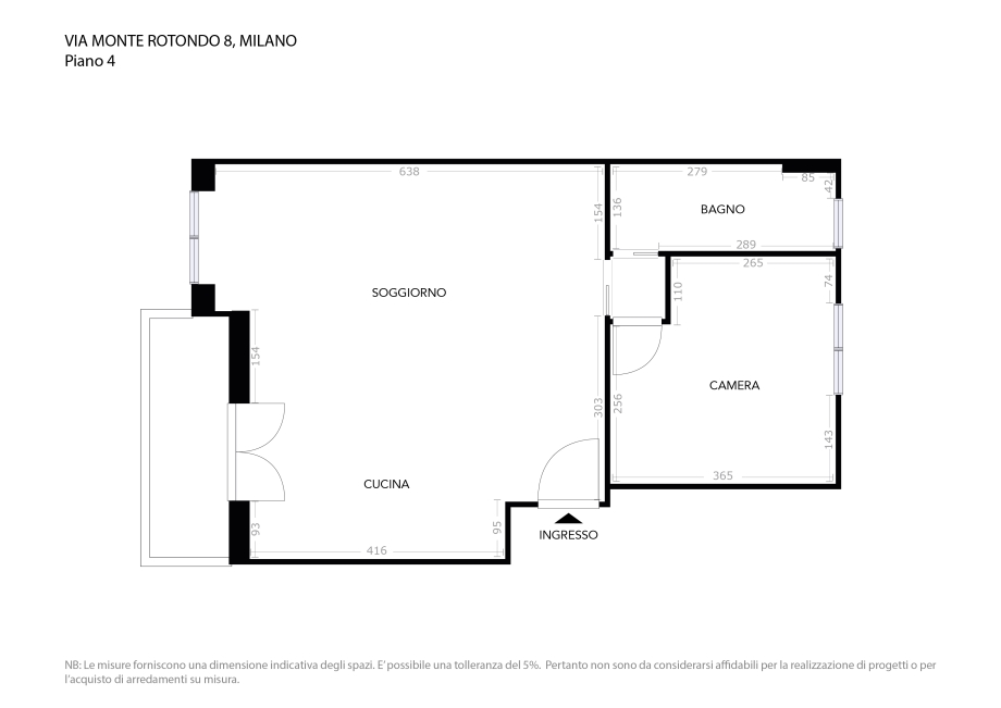 Appartamento in condominio di 2 locali 