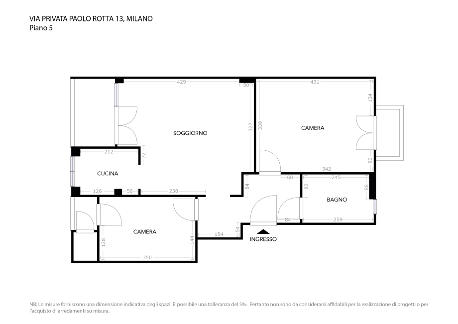 Appartamento in condominio di 3 locali MILANO NIGUARDA di 74 mq