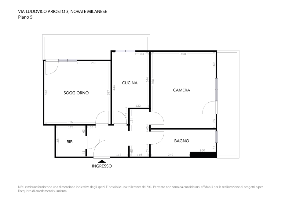 Appartamento in condominio di 2 locali NOVATE MILANESE di 85 mq