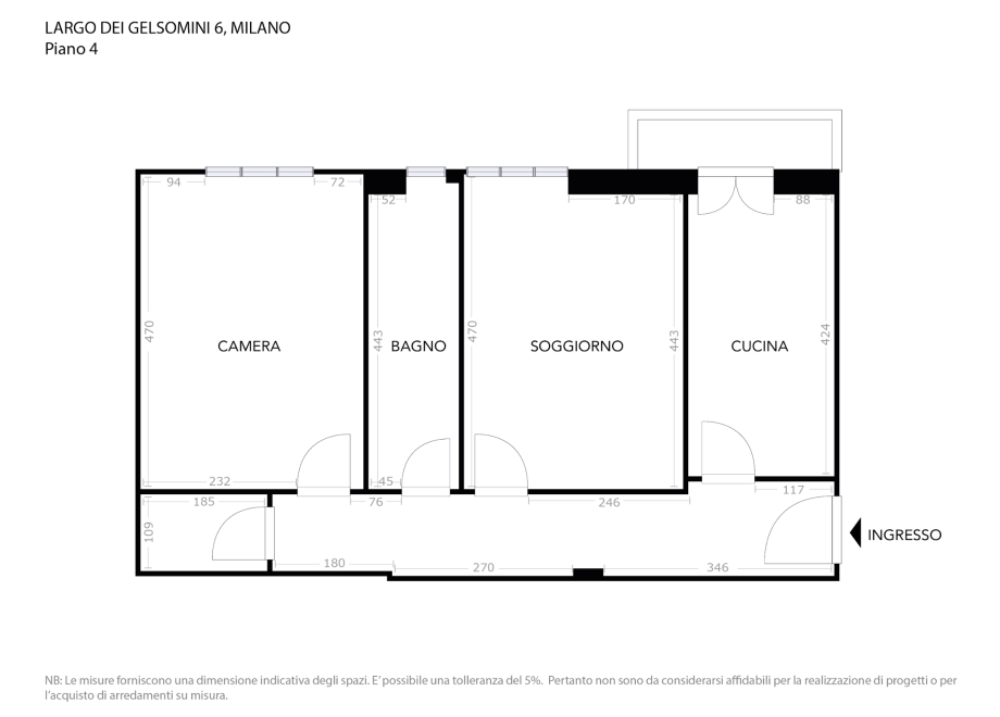 Appartamento in condominio di 2 locali MILANO di 71 mq