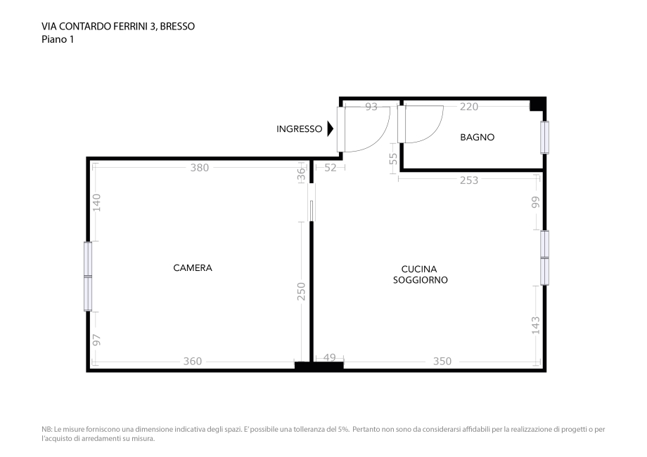 Appartamento in palazzina di 2 locali 