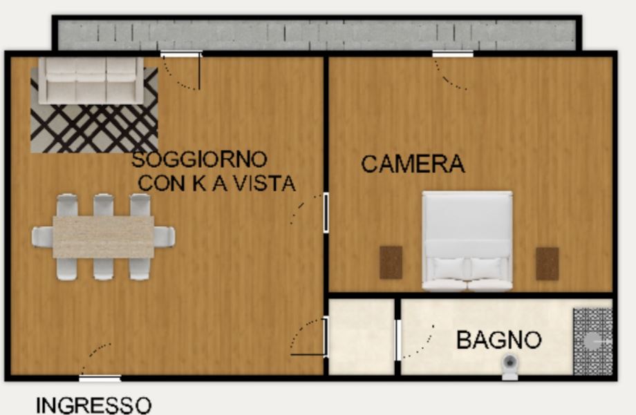 Appartamento in palazzina di 2 locali 