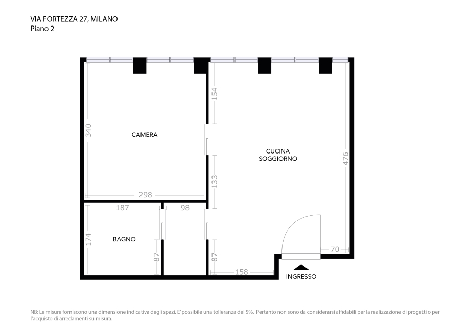 Appartamento in condominio di 2 locali 