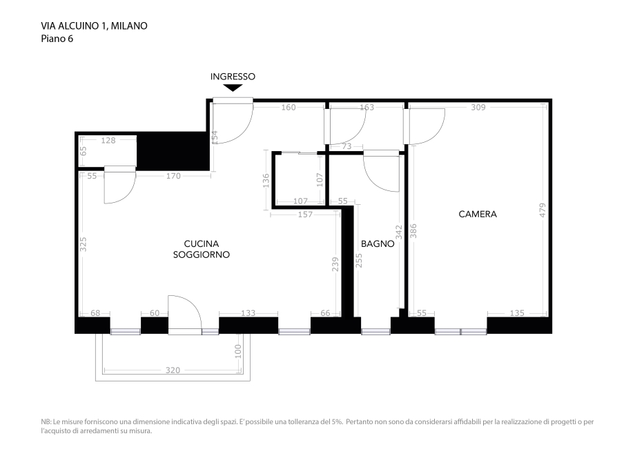 Appartamento in condominio di 2 locali 