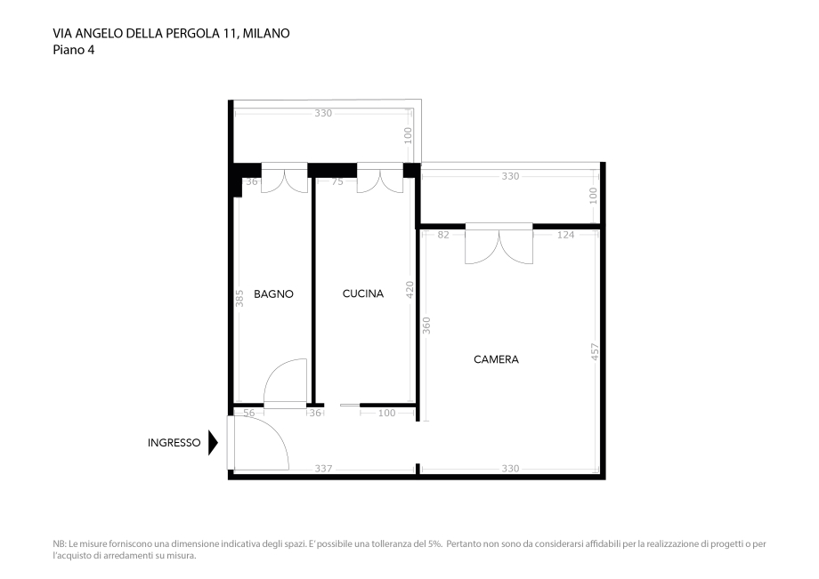 Appartamento in condominio di 1 locale 